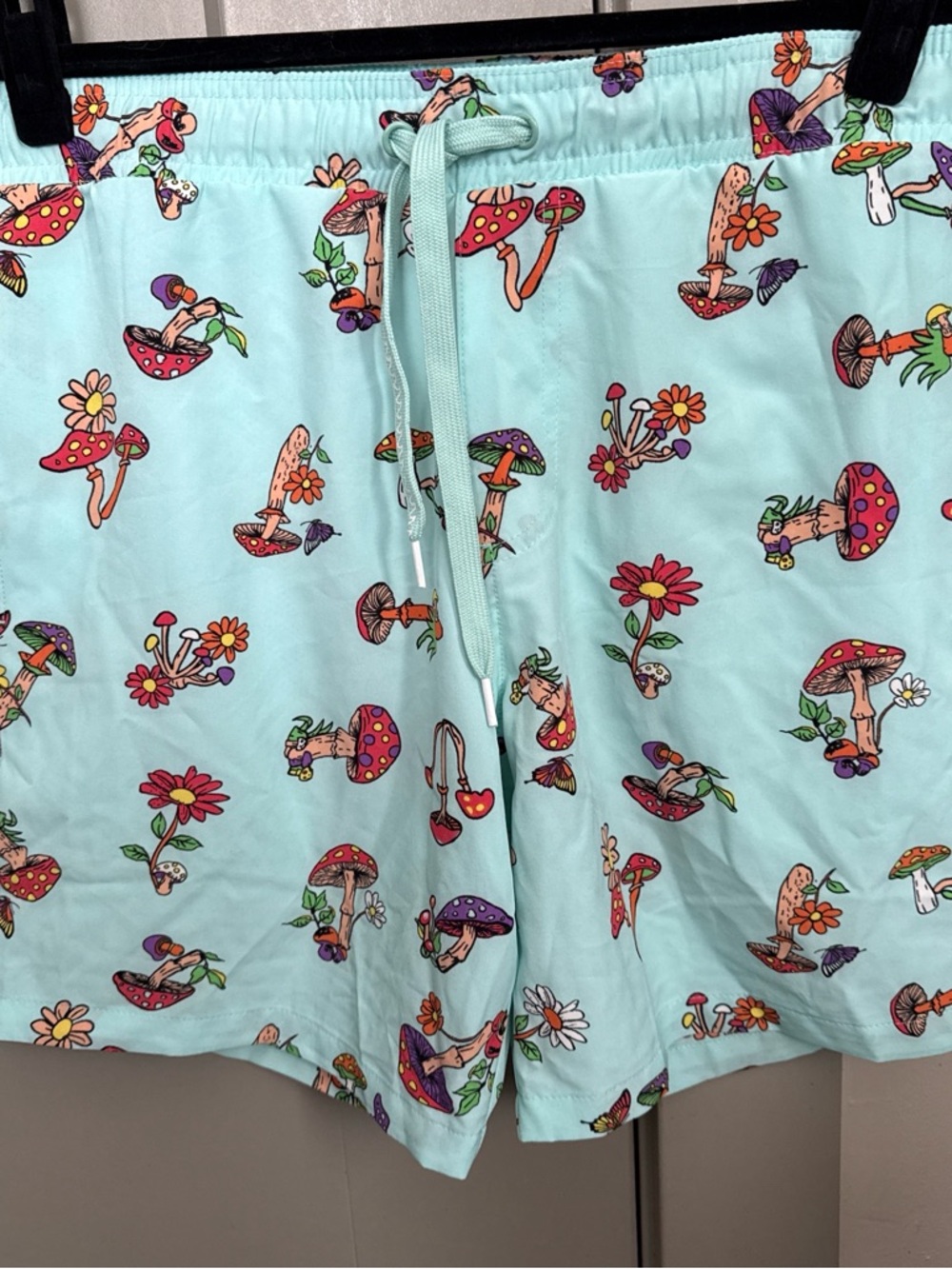 Surf Society Mushroom & Flower Print Drawstring Shorts